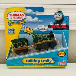 Thomas Train Take N Play Die cast Talking EMILY and Tender W/ Light NIB